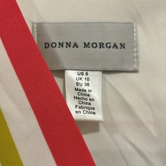 Donna Morgan Striped Dress V Neck Womens Size 6 - Picture 7 of 8